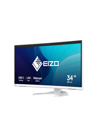 EIZO FlexScan EV3450XC-WT platta pc-skärmar 86,6 cm (34.1") 3440 x 1440 pixlar UltraWide Quad HD LCD Vit