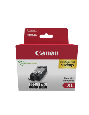 Canon 0318C010 mustekasetti 2 kpl Alkuperäinen Korkea (XL) värintuotto Musta
