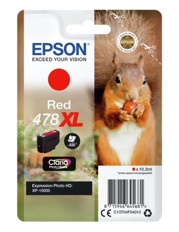 Epson Squirrel 478XL Ekorre, Claria Photo HD-bläck, Single‚ rött