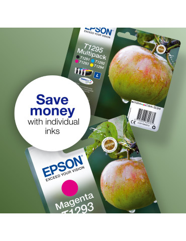 Epson Apple T1295 Äpple, DURABrite Ultra-bläck, Multipack, 4 färger