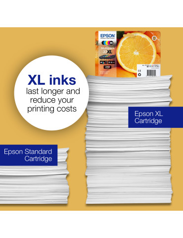 Epson Oranges 33XL Apelsiner, Claria Premium-bläck, Single‚ svart