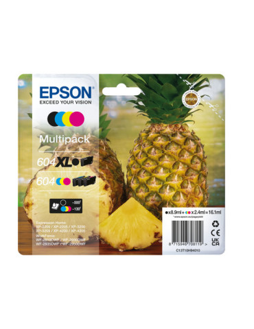 Epson 604XL mustekasetti 4 kpl Alkuperäinen Korkea (XL) värintuotto Musta, Syaani, Magenta, Keltainen
