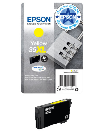 Epson Padlock 35XL Hänglås, DURABrite Ultra-bläck, Single, gult