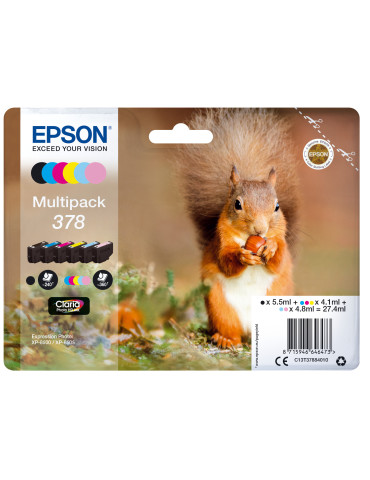 Epson Squirrel 378 Ekorre, Claria Photo HD-bläck, Multipack‚ 6 färger