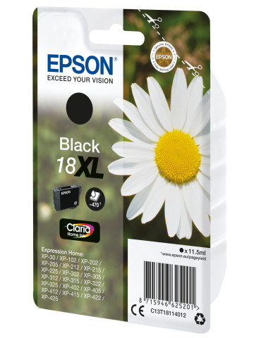 Epson Daisy Yksittäispakkaus, musta 18XL Claria Home -muste