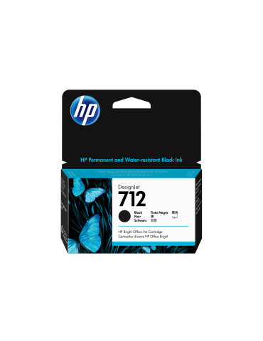 HP 712 38-ml Black DesignJet Ink Cartridge