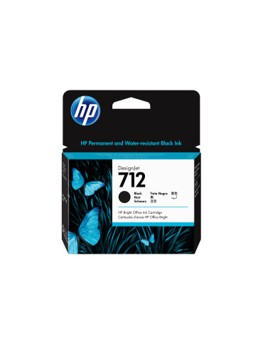 HP 712 musta DesignJet -mustepatruuna, 80 ml