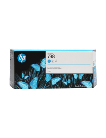 HP 738 300 ml cyan DesignJet-bläckpatron