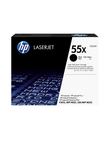 HP 55X, alkuperäinen riittoisa musta LaserJet-värikasetti