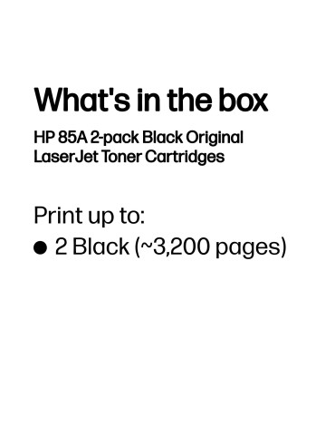 HP 85A, alkuperäinen musta LaserJet-värikasetti, kaksoispakkaus