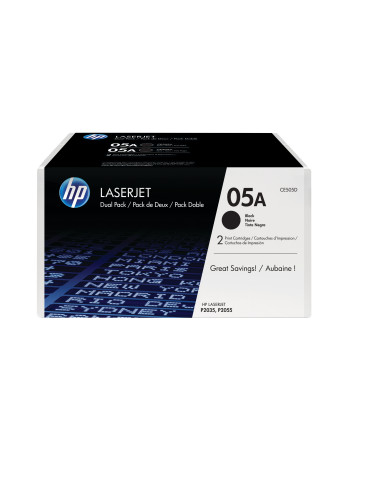 HP 05A, alkuperäinen musta LaserJet-värikasetti, kaksoispakkaus