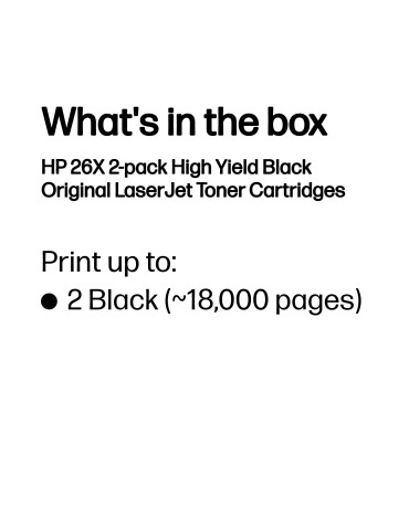 HP 26X 2-pack High Yield Black Original LaserJet Toner Cartridges