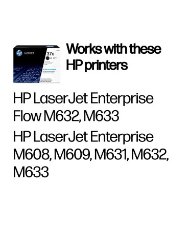 HP 37X alkuperäinen riittoisa musta LaserJet -värikasetti
