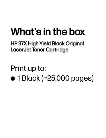 HP 37X High Yield Black Original LaserJet Toner Cartridge