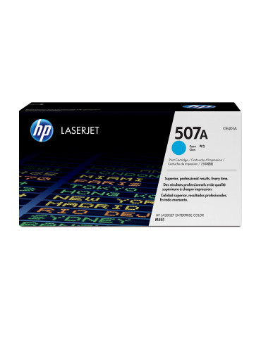 HP 507A cyan LaserJet-tonerkassett, original