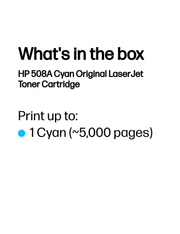 HP 508A, alkuperäinen syaani LaserJet-värikasetti