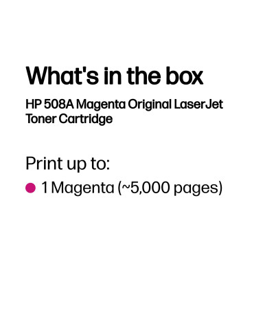 HP 508A, alkuperäinen magenta LaserJet-värikasetti