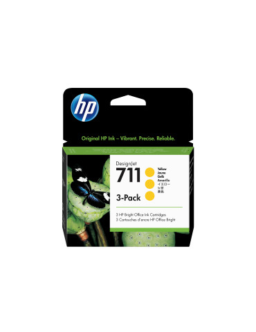 HP 711 3-pack 29-ml Yellow DesignJet Ink Cartridges