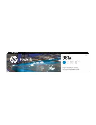 HP 981A syaani alkuperäinen PageWide -värikasetti