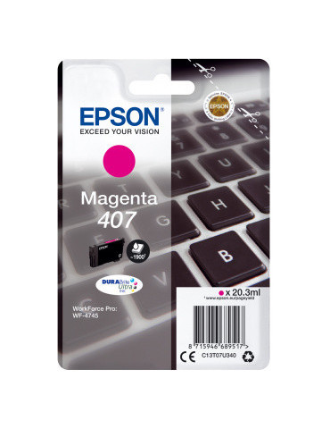 Epson 407L Tangentbord, DURABrite Ultra-bläck, Single, magenta