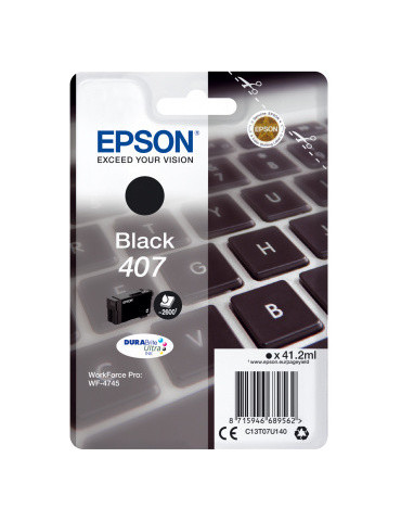 Epson 407L Tangentbord, DURABrite Ultra-bläck, Single, svart