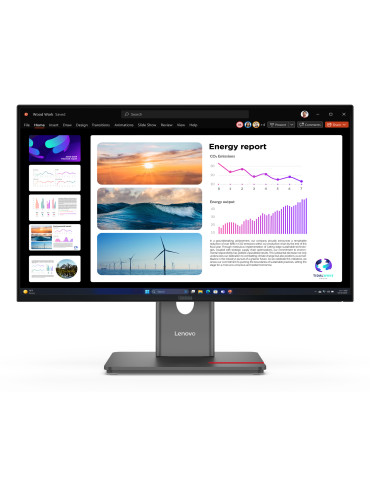 Lenovo ThinkVision P24Q-40 tietokoneen litteä näyttö 60,5 cm (23.8") 2560 x 1440 pikseliä Quad HD LCD Musta