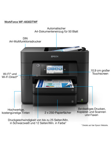 Epson WorkForce Pro WF-4830DTWF Inkjet A4 4800 x 2400 DPI 36 ppm Wi-Fi