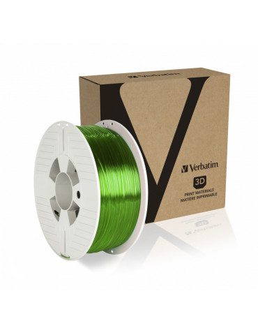 Verbatim 55057 Material för 3D-utskrifter Polyetentereftalatglykol (PETG) Grön, Transparent 1 kg