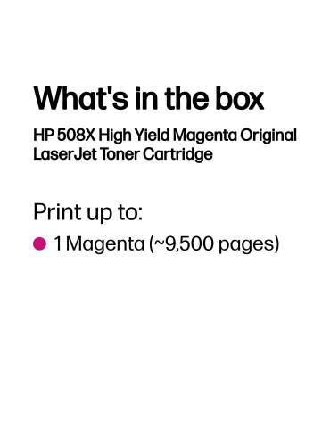 HP 508X, alkuperäinen riittoisa magenta LaserJet-värikasetti
