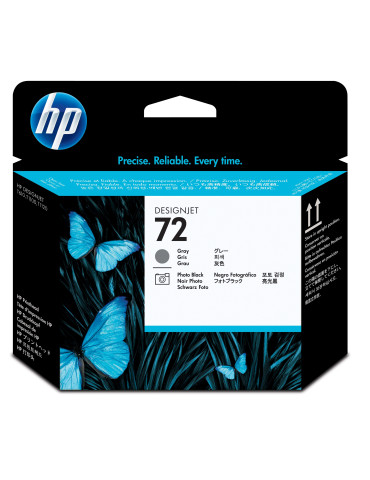 HP 72, DesignJet -tulostuspää, harmaa ja valokuvamusta