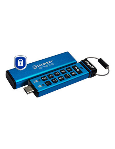 Kingston Technology IronKey 64 Gt USB-C Keypad 200C, FIPS 140-3 Lvl 3 AES-256