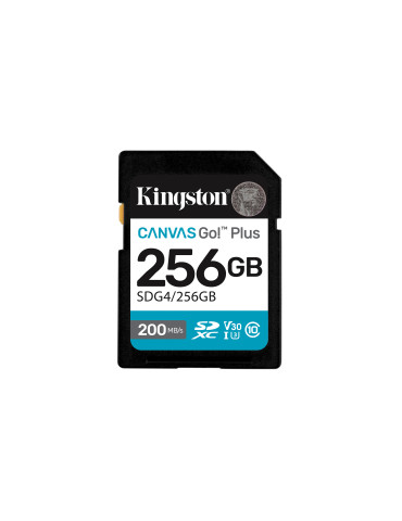 Kingston Technology Canvas Go! Plus 256 Gt SDXC Canvas Go Plus Gen4 200 Mt s C10 UHS-I U3 V30