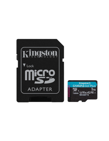 Kingston Technology 1TB microSDXC Canvas Go Plus Gen4 200MB s A2 U3 V30 Card + Adapter