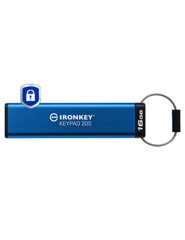 Kingston Technology IronKey 16GB Keypad 200, FIPS 140-3 Lvl 3 AES-256 Hardware Encrypted
