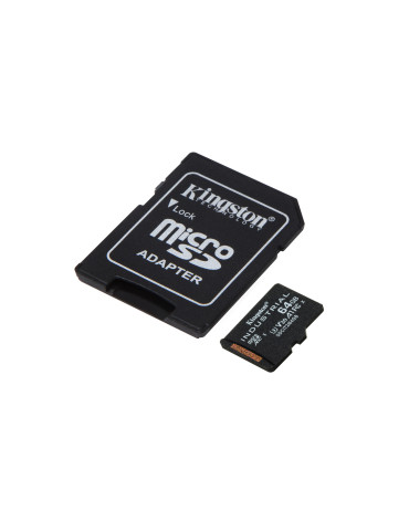Kingston Technology 64GB microSDXC Industrial C10 A1 pSLC-kort + SD-adapter