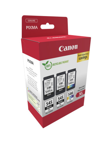 Canon 8286B013 mustekasetti 3 kpl Alkuperäinen Korkea (XL) värintuotto Musta, Syaani, Magenta, Keltainen