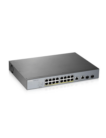 Zyxel GS1350-18HP-EU0101F verkkokytkin Hallittu L2 Gigabit Ethernet (10 100 1000) Power over Ethernet -tuki Harmaa