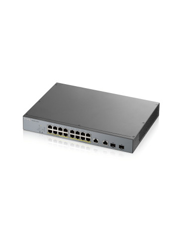 Zyxel GS1350-18HP-EU0101F verkkokytkin Hallittu L2 Gigabit Ethernet (10 100 1000) Power over Ethernet -tuki Harmaa