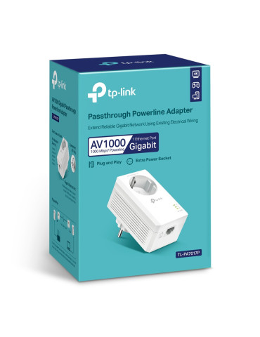 TP-Link TL-PA7017P PowerLine-verkkosovitin 1000 Mbit s Ethernet LAN Valkoinen 1 kpl