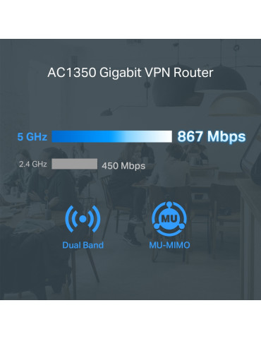 TP-Link Omada ER605W langaton reititin Ethernet Kaksitaajuus (2,4 GHz 5 GHz) Musta