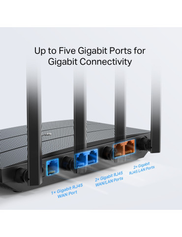 TP-Link Omada ER605W langaton reititin Ethernet Kaksitaajuus (2,4 GHz 5 GHz) Musta