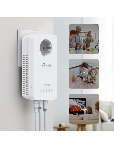 TP-Link TL-WPA8631P KIT PowerLine-verkkosovitin 300 Mbit s Ethernet LAN Wi-Fi Valkoinen 2 kpl