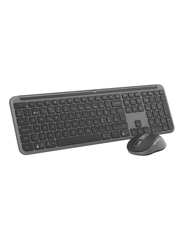 Logitech MK950 keyboard Mouse included Office RF Wireless + Bluetooth QWERTY Nordic Graphite