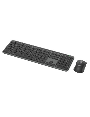 Logitech MK950 keyboard Mouse included Office RF Wireless + Bluetooth QWERTY Nordic Graphite