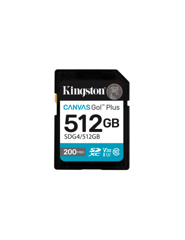 Kingston Technology Canvas Go! Plus 512 Gt SDXC Canvas Go Plus Gen4 200 Mt s C10 UHS-I U3 V30