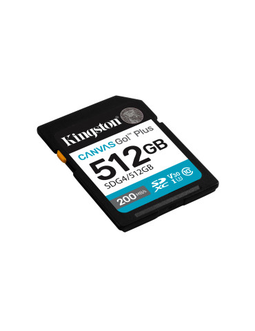 Kingston Technology Canvas Go! Plus 512 Gt SDXC Canvas Go Plus Gen4 200 Mt s C10 UHS-I U3 V30