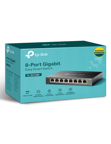 TP-Link TL-SG108E network switch Managed L2 Gigabit Ethernet (10 100 1000) Black