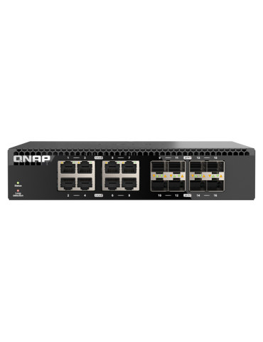 QNAP QSW-3216R-8S8T verkkokytkin Hallitsematon L2 10G Ethernet (100 1000 10000) Musta