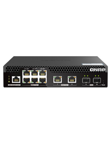 QNAP QSW-M2106PR-2S2T verkkokytkin Hallittu L2 10G Ethernet (100 1000 10000) Power over Ethernet -tuki 1U Musta