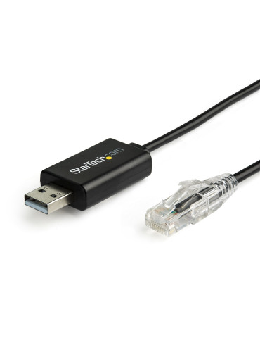 StarTech.com ICUSBROLLOVR kaapelin sukupuolenvaihtaja RJ-45 USB 2.0 Type-A Musta